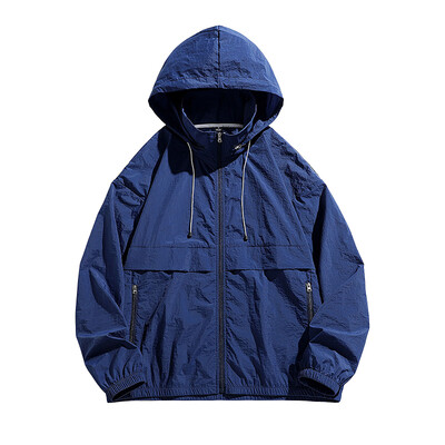 Ležerna jakna, muška jakna, otporna na sunce, lagane majice s kapuljačom s punim patentnim zatvaračem, dugih rukava, ribolov, planinarenje, sportski pamučni kardigan Chaqueta