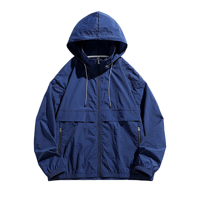 Ležerna jakna, muška jakna, otporna na sunce, lagane majice s kapuljačom s punim patentnim zatvaračem, dugih rukava, ribolov, planinarenje, sportski pamučni kardigan Chaqueta