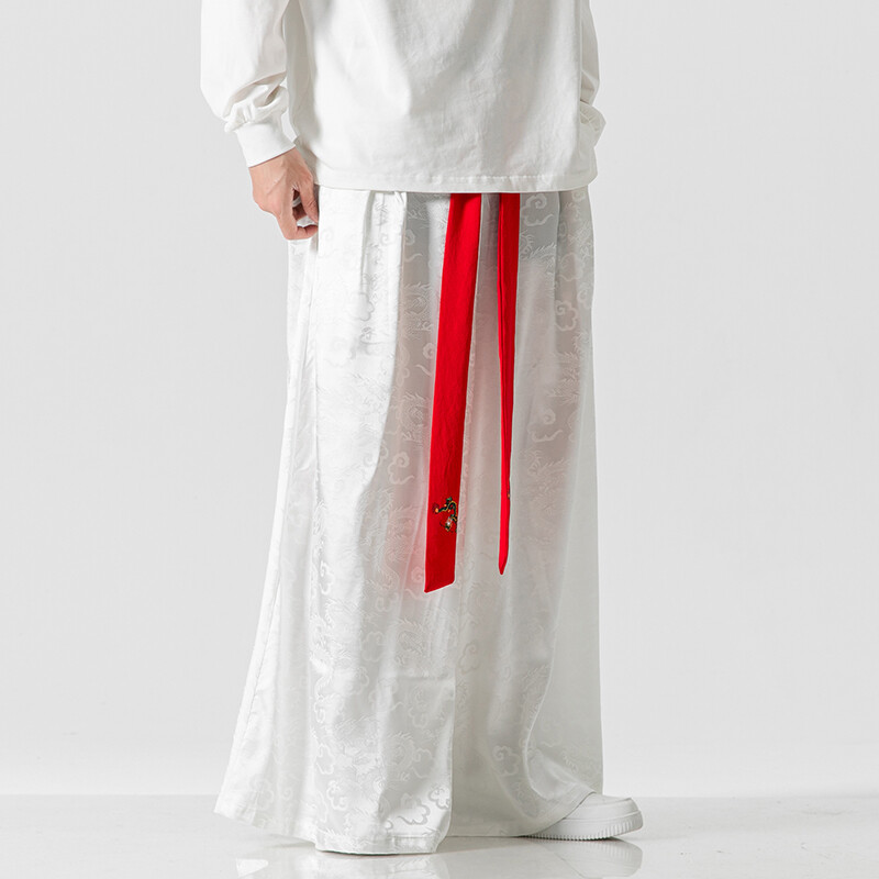 Široke jesenske hlače širokih nogavica u kineskom stilu 2023., ležerne, crne suknje, modne široke široke hlače s muškim printom, japanski Harajuku