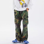 2023 Y2K Fashion Ink Graffiti Kamuflažne široke Cargo trenirke Hlače za muškarce Odjeća Joggers Ženske ležerne široke duge hlače