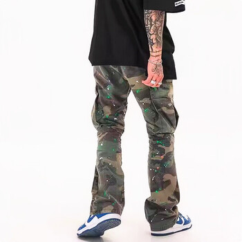 2023 Y2K Fashion Ink Graffiti Camouflage Baggy Cargo Анцуг панталони за мъже Облекло Joggers Дамски ежедневни свободни дълги панталони