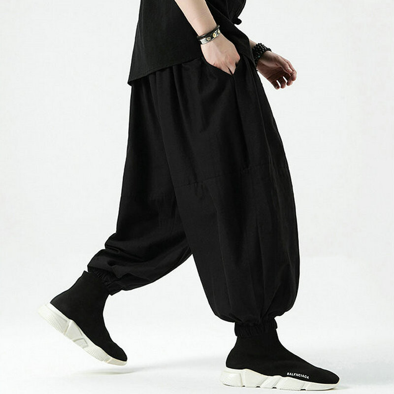 Modne hlače širokih nogavica Muške široke hlače za trčanje široke harem hlače Muške vintage ležerne muške hlače u Harajuku stilu Nova ulična odjeća