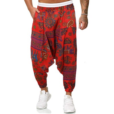 2023 Summer Men Hippie Baggy Boho Yoga Harem Pants Dizziness African Pattern Print Sweatpants Мъжки ежедневни хип-хоп панталони Bloomers Pants