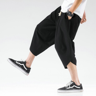 Tänavarõivad Ristipüksid Meeste Harajuku vabaaja haaremipüksid, meeste kottis, kvaliteetsed Jogger dressipüksid, naine, suur suvine M-5XL