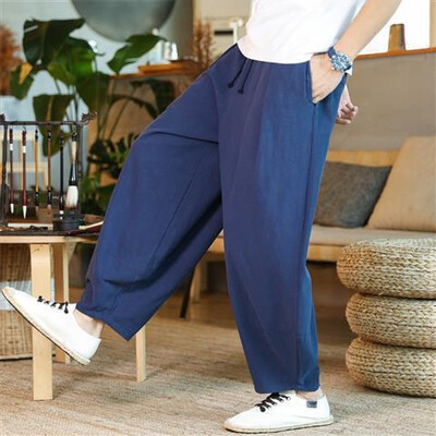 Primavara Vara Barbati Loose Fat Person Late Picior Pantaloni Largi Crotch Pantaloni Lantern Casual Long