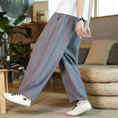 Primavara Vara Barbati Loose Fat Person Late Picior Pantaloni Largi Crotch Pantaloni Lantern Casual Long