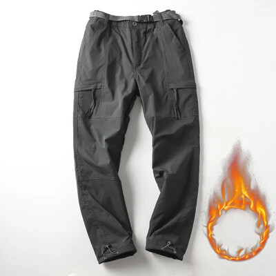 S-6XL Tooling Παντελόνι Χοντρό αδιάβροχο Fleece Παντελόνι Cargo Ανδρικές Γυναικείες Χειμερινές Εξωτερικές Πολλαπλές τσέπες Φαρδύ ίσιο παντελόνι