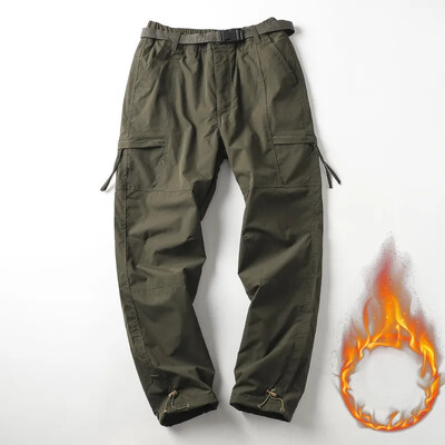 S-6XL Tooling Παντελόνι Χοντρό αδιάβροχο Fleece Παντελόνι Cargo Ανδρικές Γυναικείες Χειμερινές Εξωτερικές Πολλαπλές τσέπες Φαρδύ ίσιο παντελόνι