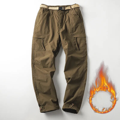 S-6XL Tooling Παντελόνι Χοντρό αδιάβροχο Fleece Παντελόνι Cargo Ανδρικές Γυναικείες Χειμερινές Εξωτερικές Πολλαπλές τσέπες Φαρδύ ίσιο παντελόνι