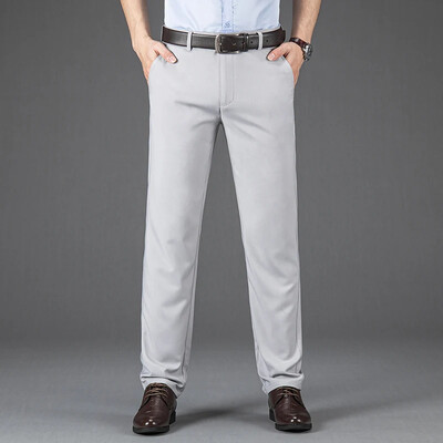 Ultra tanke muške poslovne ležerne hlače u 4 boje Ljeto Nova uredska ležerna formalna odjeća Elastične široke hlače visokog struka Muške