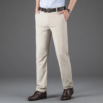 Ultra tanke muške poslovne ležerne hlače u 4 boje Ljeto Nova uredska ležerna formalna odjeća Elastične široke hlače visokog struka Muške