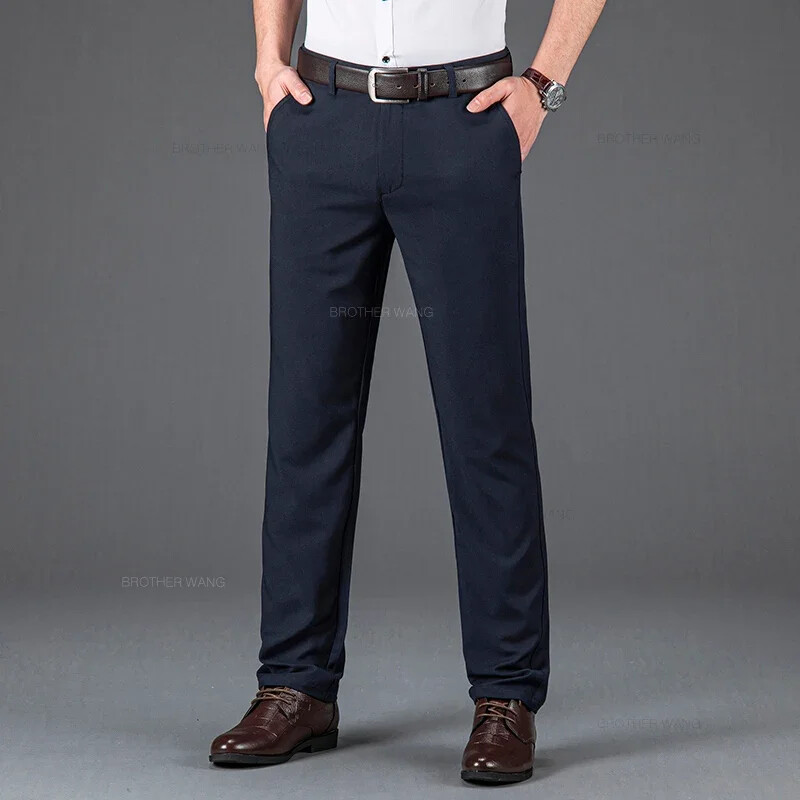 Ultra tanke muške poslovne ležerne hlače u 4 boje Ljeto Nova uredska ležerna formalna odjeća Elastične široke hlače visokog struka Muške