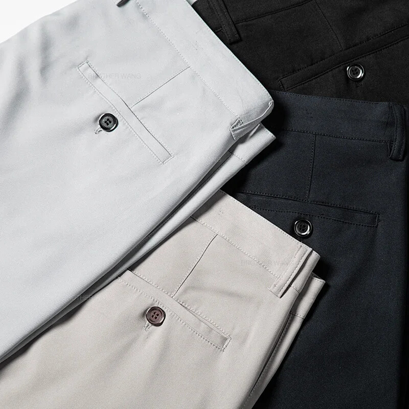 Ultra tanke muške poslovne ležerne hlače u 4 boje Ljeto Nova uredska ležerna formalna odjeća Elastične široke hlače visokog struka Muške