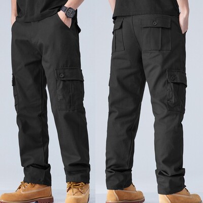 Pamučne kargo hlače Muški kombinezoni Taktičke ravne hlače u vojnom stilu Gornja odjeća Ležerne široke hlače s više džepova