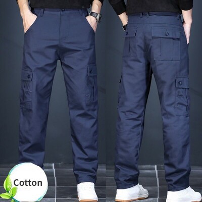 Pamučne kargo hlače Muški kombinezoni Taktičke ravne hlače u vojnom stilu Gornja odjeća Ležerne široke hlače s više džepova