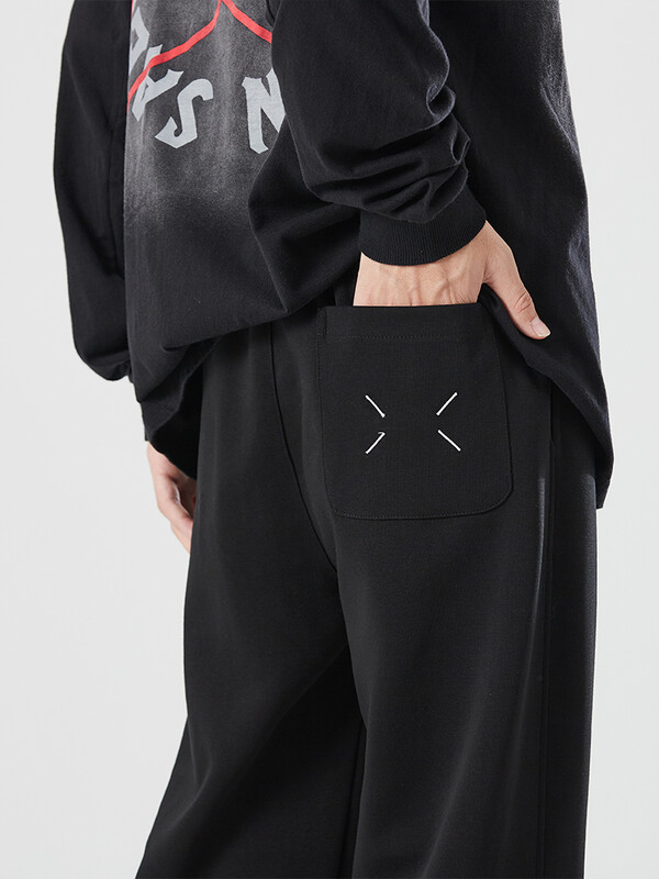 Vrećaste muške pamučne hlače širokih nogavica Modne hlače s elastičnim strukom Harajuku Youth Streetwear Four Seasons Ravne ležerne hlače