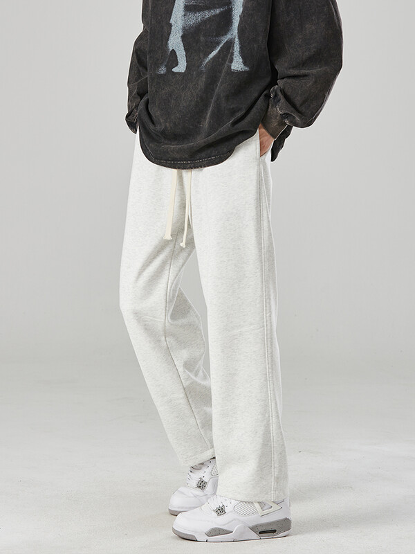 Vrećaste muške pamučne hlače širokih nogavica Modne hlače s elastičnim strukom Harajuku Youth Streetwear Four Seasons Ravne ležerne hlače