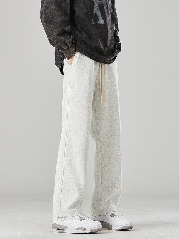 Vrećaste muške pamučne hlače širokih nogavica Modne hlače s elastičnim strukom Harajuku Youth Streetwear Four Seasons Ravne ležerne hlače