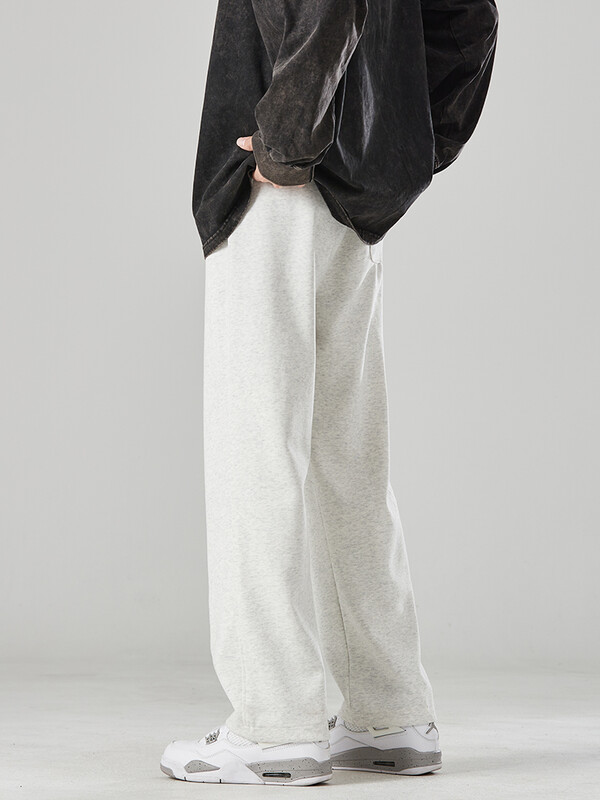 Vrećaste muške pamučne hlače širokih nogavica Modne hlače s elastičnim strukom Harajuku Youth Streetwear Four Seasons Ravne ležerne hlače