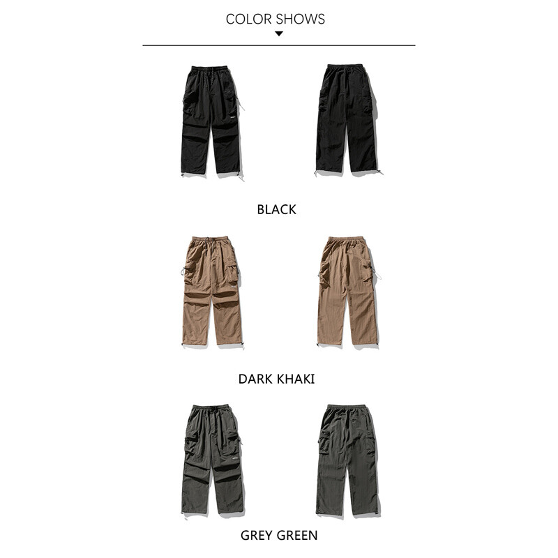Pantaloni cargo de toamnă 2024, marca TFETTERS, bărbați, largi, etanși, cu șnur mijlociu, pantaloni parașuta pentru bărbați, pantaloni pentru bărbați de turism Techwaer
