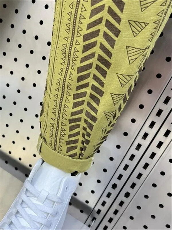 Îmbrăcăminte pentru bărbați, primăvară, vară, pantaloni de flori de epocă, pantaloni largi, lenți, pantaloni casual coreeani, elastici, pentru bărbați.