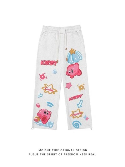 Trenerke Y2K hlače Gothic American Hip Hop Cartoon Graphics Print Vrećaste ležerne hlače Ženske muške hlače za trčanje s elastičnim strukom