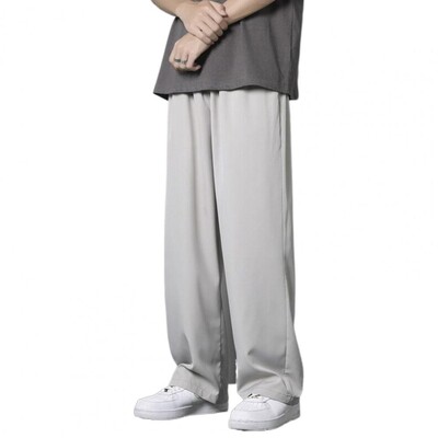 Pantaloni din mătase de gheață Pantaloni de vară pentru bărbați Tendință pentru bărbați Pantaloni largi, drepti, subțiri, casual Pantaloni sport respirabili, perfecti pentru bărbați