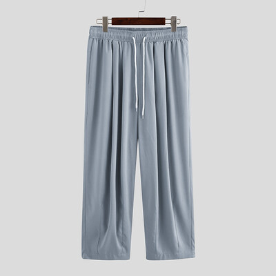 Ljetne muške široke nogavice Hlače s uzicom Joggers Obične High Street muške ležerne hlače Vrećaste modne harem hlače S-5XL INCERUN 2024