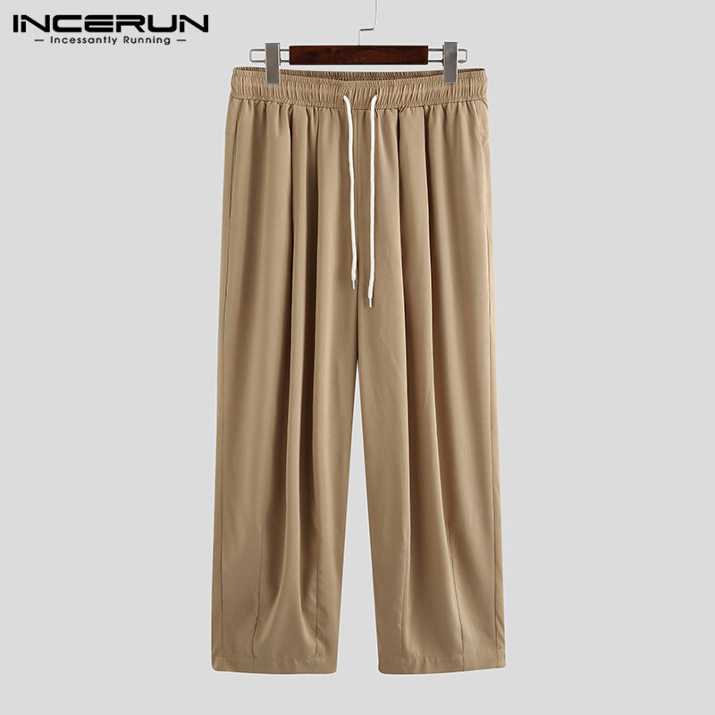 Ljetne muške široke nogavice Hlače s uzicom Joggers Obične High Street muške ležerne hlače Vrećaste modne harem hlače S-5XL INCERUN 2024