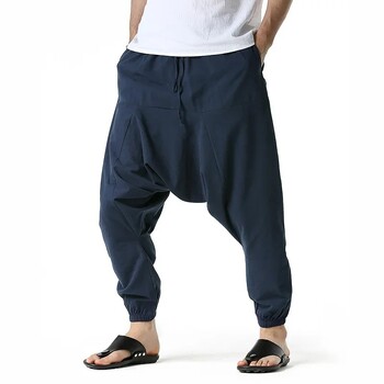 4 цвята! Нови мъжки панталони Harem Pants Baggy Casual Yoga Loose Cotton Sport Jogging Pants Worker Cross Pants for Men Hip Hop