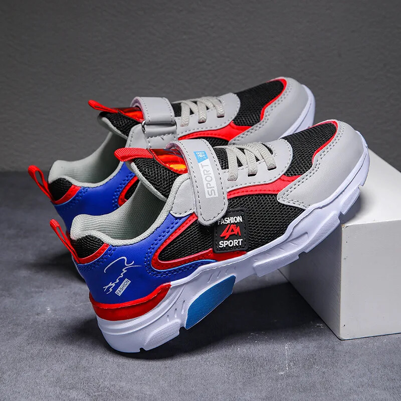 Primăvara 2024, pantofi noi pentru băieți, pantofi sport respirabili, plasă, copii mijlocii până la mari, ocazional talpă Eva, încălțăminte casual pentru băieți