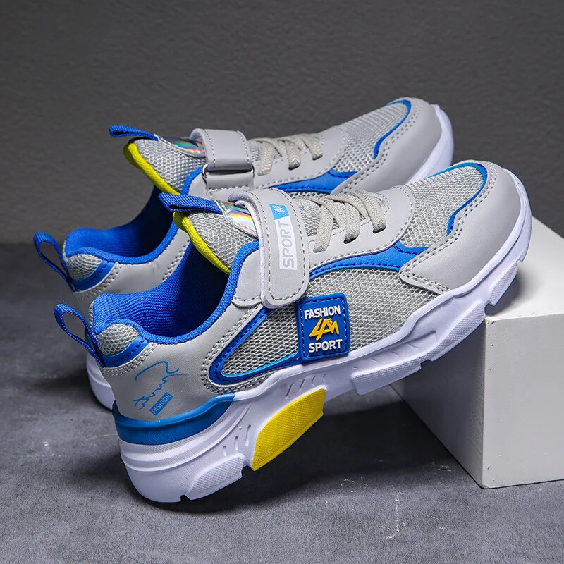 Primăvara 2024, pantofi noi pentru băieți, pantofi sport respirabili, plasă, copii mijlocii până la mari, ocazional talpă Eva, încălțăminte casual pentru băieți