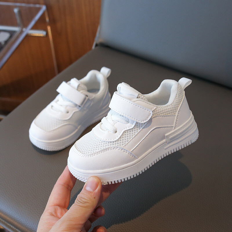 Pantofi albi pentru copii Vară, primăvară, toamnă, pantofi copii, băieți, pantofi sport ocazional, plasă moale, respirabilă, școală, pantofi pentru fete.
