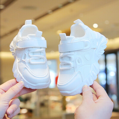 Copii de primăvară toamnă noi pantofi sport ocazional băieți plasă superioară pantofi albi respirabili fete drăguț desene animate panda pantofi cu talpă moale