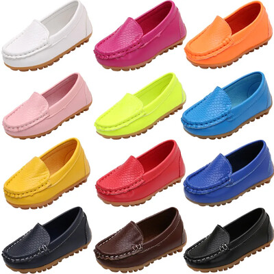 Μόδα Flats για Παιδιά Casual Άνετο PU Δερμάτινο slip On Παπούτσια Αγόρια Κορίτσια Παιδική Καραμέλα 10 Χρώματα Μοκασίνια Μοκασίνια σε όλα τα μεγέθη