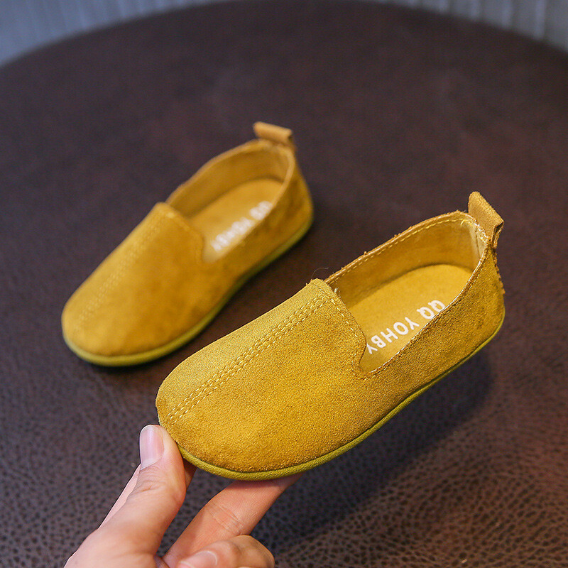 Vaikiški plokščiapadžiai batai Nauja saldainių spalva Paprasti laisvalaikio batai Loafers Slip-on plokščiapadžiai Lengvi berniukai Mergaičių odiniai batai mokasinai