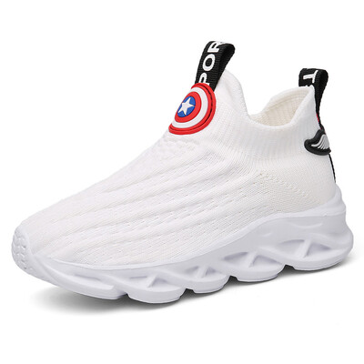 Pantofi Tenis Alb Copii Vară Băieți Pantofi sport respirabili Pantofi casual șosete Pantofi confortabili pentru plimbare pentru copii