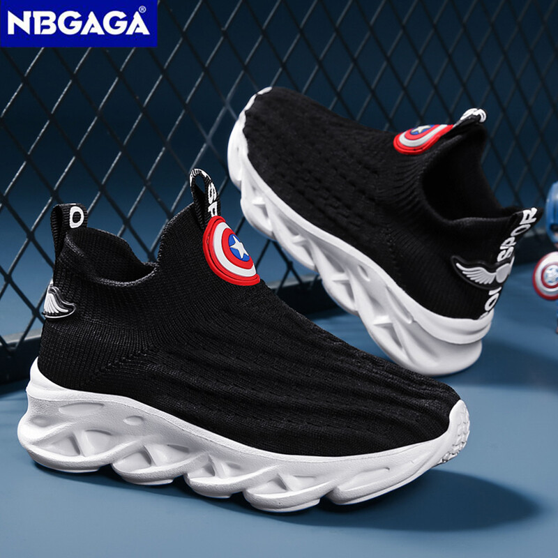 Pantofi Tenis Alb Copii Vară Băieți Pantofi sport respirabili Pantofi casual șosete Pantofi confortabili pentru plimbare pentru copii