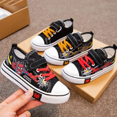 Pantofi de pânză Disney pentru copii, Spiderman, băieți, pantofi anti-alunecare pentru studenți, pentru copii, cu fundul moale, pantofi pentru exterior, pantofi sport