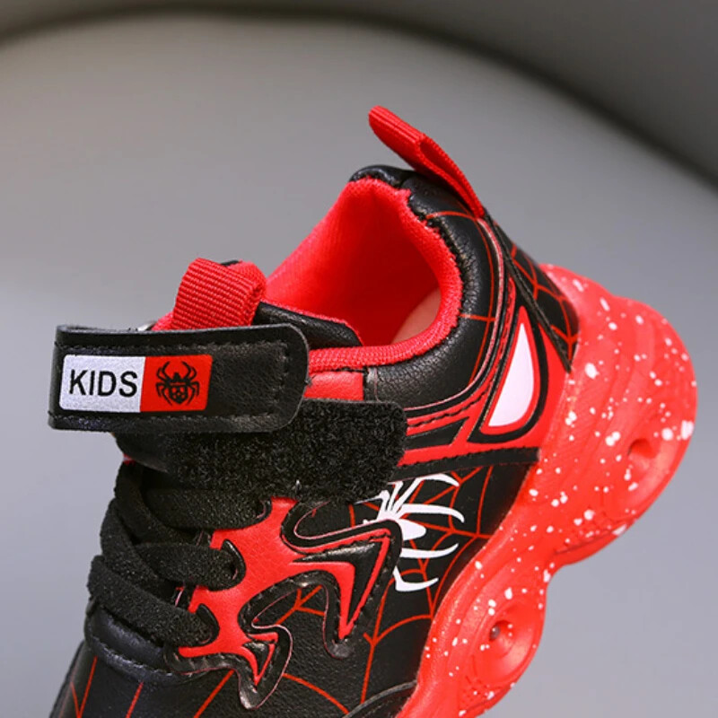 „Disney“ vaikiški „Led Light“ batai, madingi „Aoger Spiderman“ berniukų sportiniai bateliai, mergaitėms „Cartton“ laisvalaikio batai „Kvėpuojantys“ vaikiški sportiniai batai