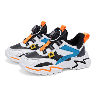 Νέα αντιολισθητικά δερμάτινα παιδικά αθλητικά παπούτσια για αγόρια που τρέχουν περπατώντας ελαφριά παιδικά παπούτσια καθημερινά Αντιολισθητικά αθλητικά παπούτσια μαύρα