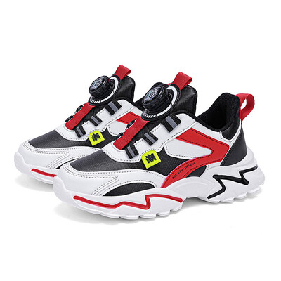 Νέα αντιολισθητικά δερμάτινα παιδικά αθλητικά παπούτσια για αγόρια που τρέχουν περπατώντας ελαφριά παιδικά παπούτσια καθημερινά Αντιολισθητικά αθλητικά παπούτσια μαύρα