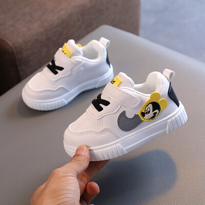 Pantofi albi ocazional pentru bebeluși băieți fetițe marca copii pantofi Mickey Mouse pantofi sport pentru copii pantofi de mers pentru copii mărimea 15-25