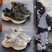 Copii ocazional pantofi sport cu strasuri Băieți Fete Pantofi alergare plasă respirabil 2024 noi pantofi copii modă la modă