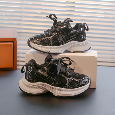 Copii ocazional pantofi sport cu strasuri Băieți Fete Pantofi alergare plasă respirabil 2024 noi pantofi copii modă la modă