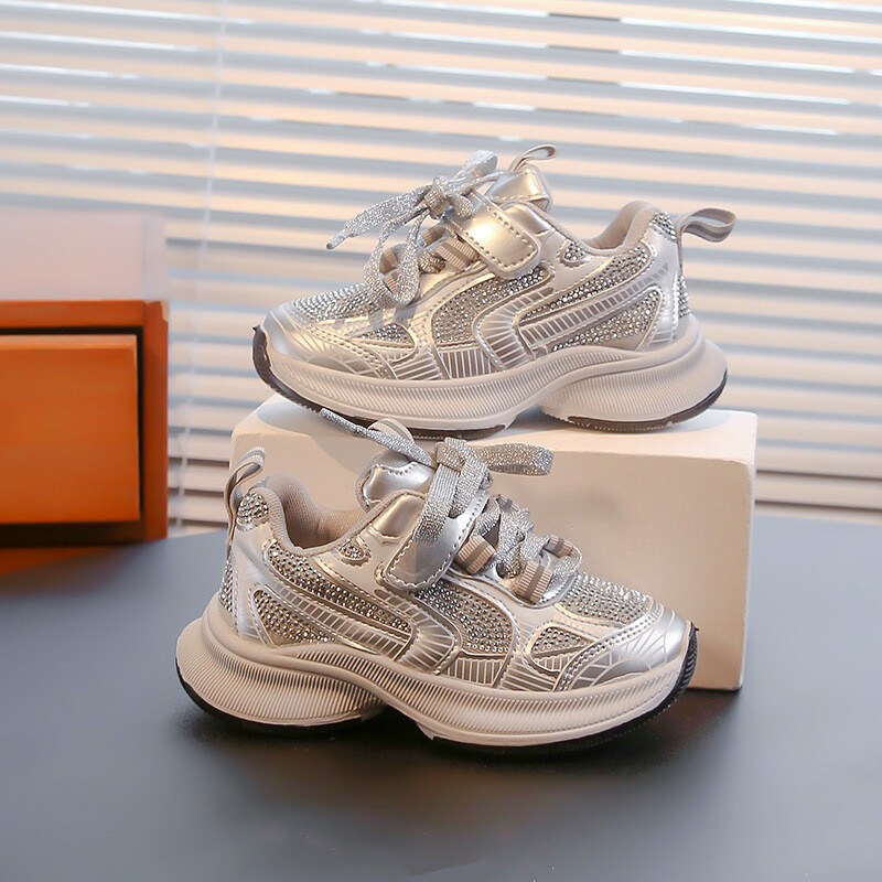 Copii ocazional pantofi sport cu strasuri Băieți Fete Pantofi alergare plasă respirabil 2024 noi pantofi copii modă la modă