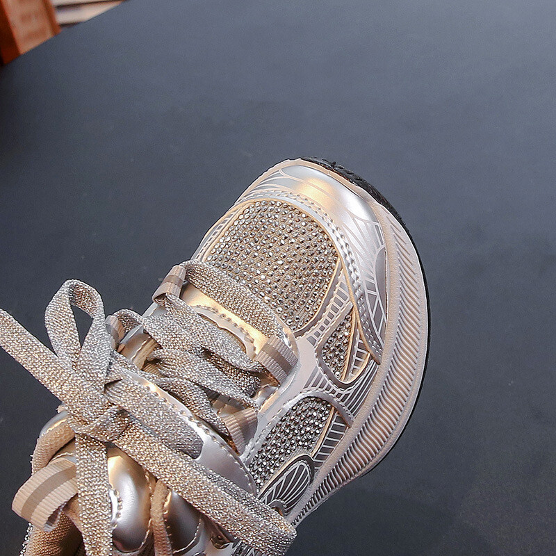 Copii ocazional pantofi sport cu strasuri Băieți Fete Pantofi alergare plasă respirabil 2024 noi pantofi copii modă la modă