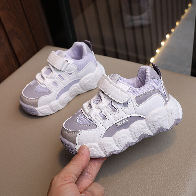 Jesen 2024. Dječja sportska obuća Mekane prozračne dječje tenisice Patchwork boja Unisex Dječaci Djevojčice Ležerne tenisice Ljubičasta