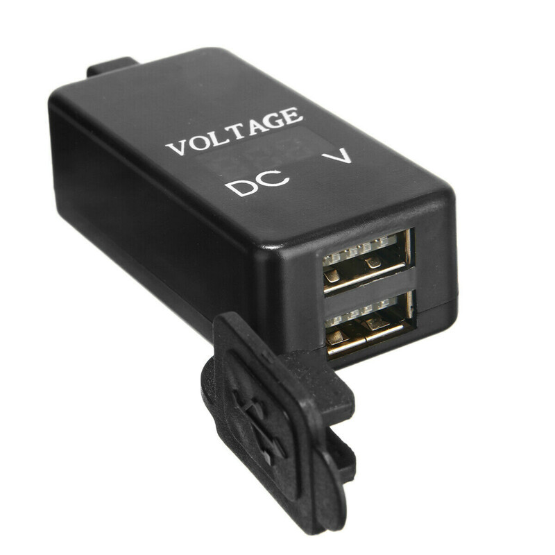 1X motocikla SAE uz USB kabeļa adaptera voltmetra USB lādētājs ūdensizturīgs ātra uzlāde tālrunim GPS planšetdatoriem motocikla piederums