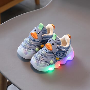 Παιδιά Led Casual Παπούτσια Χαριτωμένα αθλητικά παπούτσια με πάπια κινουμένων σχεδίων Μικρό παιδί Λαμπερά παπούτσια τένις για αγόρια κορίτσια με αναπνεύσιμο πλέγμα αθλητικά παπούτσια Sapato